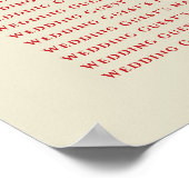 Red Knot Double Happy Wedding Seating Chart Poster (Ecke)