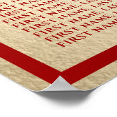 Red Knot Double Happy Wedding Seating Chart Poster (Ecke)