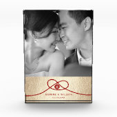 Red Knot Gewerkschaft Double Happiness Chinesische Fotoblock (Vorderseite)