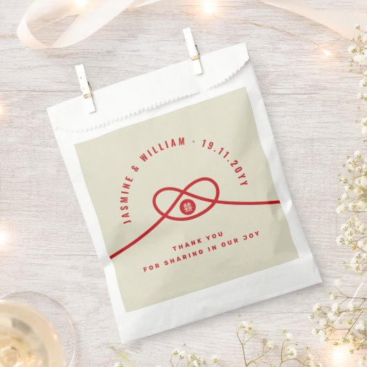 Red Knot Gewerkschaft Double Happiness Chinesische Geschenktütchen (Ausgeschnitten)