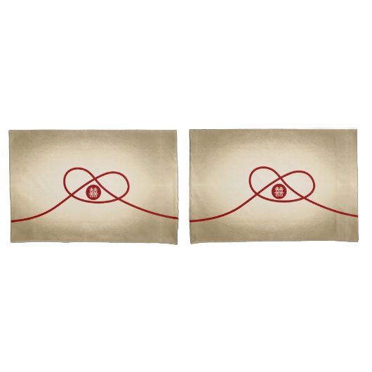 Red Knot Gewerkschaft Double Happiness Chinesische Kissenbezug (Vorderseite-Set)