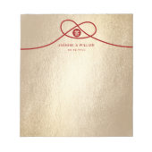 Red Knot Gewerkschaft Double Happiness Chinesische Notizblock (Vorderseite)