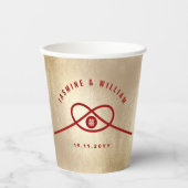 Red Knot Gewerkschaft Double Happiness Chinesische Pappbecher (Vorderseite)