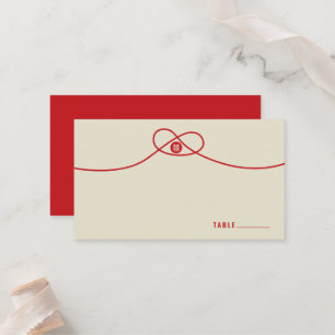Red Knot Gewerkschaft Double Happiness Chinesische Platzkarte