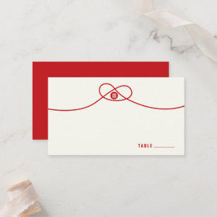 Red Knot Gewerkschaft Double Happiness Chinesische Platzkarte