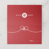 Red Knot Gewerkschaft Double Happiness Chinesische Platzkarte (Außenseite Aufgefaltet)