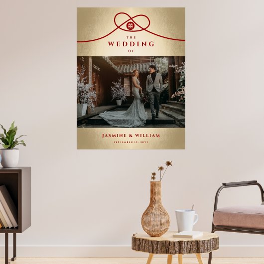 Red Knot Gewerkschaft Double Happiness Chinesische Poster (Wohnzimmer 3)