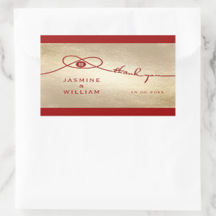 Red Knot Gewerkschaft Double Happiness Chinesische Rechteckiger Aufkleber