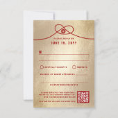 Red Knot Gewerkschaft Double Happiness Chinesische RSVP Karte (Vorderseite)