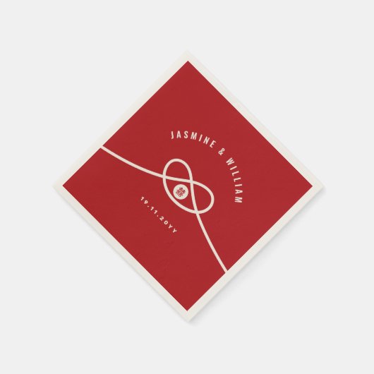 Red Knot Gewerkschaft Double Happiness Chinesische Serviette (Ecke)