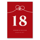 Red Knot Gewerkschaft Double Happiness Chinesische Tischnummer (Rückseite)