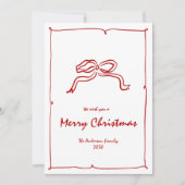 Red Knot Modern Christmas Feiertagskarte (Vorderseite)