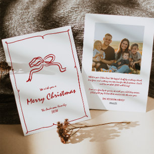 Red Knot Modern Christmas Foto Feiertagskarte