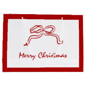 Red Knot Modern Christmas Große Geschenktüte (Rückseite)