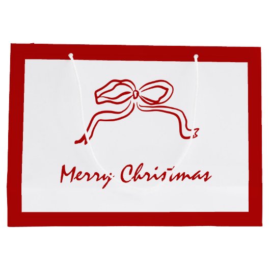 Red Knot Modern Christmas Große Geschenktüte (Rückseite)