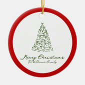 Red Knot Modern Christmas Keramik Ornament (Vorne)
