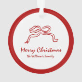 Red Knot Modern Christmas Ornament (Rückseite)