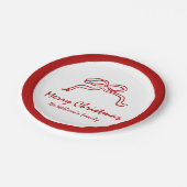 Red Knot Modern Christmas Pappteller (Schrägansicht)