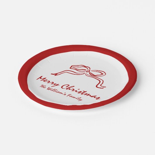 Red Knot Modern Christmas Pappteller (Schrägansicht)