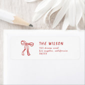 Red Knot Modern Christmas Return Address Label (Insitu)
