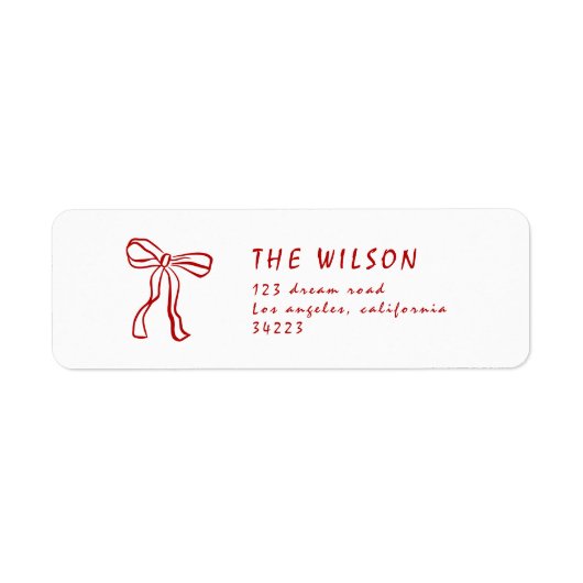 Red Knot Modern Christmas Return Address Label (Vorne)