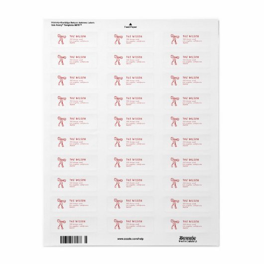 Red Knot Modern Christmas Return Address Label (Vorne)