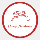 Red Knot Modern Christmas Runder Aufkleber (Vorderseite)