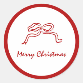 Red Knot Modern Christmas Runder Aufkleber