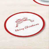 Red Knot Modern Christmas Runder Pappuntersetzer (Angewinkelt)