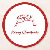 Red Knot Modern Christmas Runder Pappuntersetzer (Vorderseite)