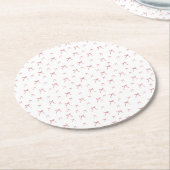 Red Knot Modern Christmas Runder Pappuntersetzer (Angewinkelt)