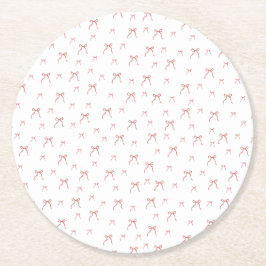 Red Knot Modern Christmas Runder Pappuntersetzer