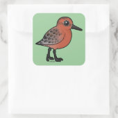 Red Knot Quadratischer Aufkleber (Tasche)