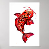 Red Koi Carp Fish Poster (Vorne)