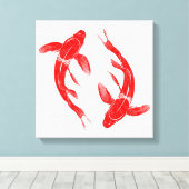 Red Koi Fish Carp Leinwanddruck (Insitu (Holzboden))