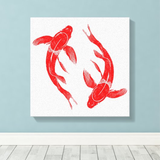 Red Koi Fish Carp Leinwanddruck (Insitu (Holzboden))