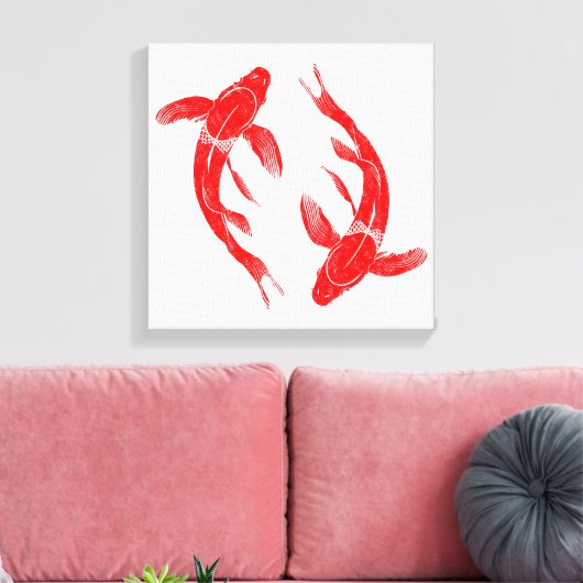 Red Koi Fish Carp Leinwanddruck (Insitu (Wohnzimmer))
