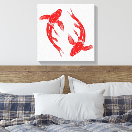 Red Koi Fish Carp Leinwanddruck (Insitu (Schlafzimmer))