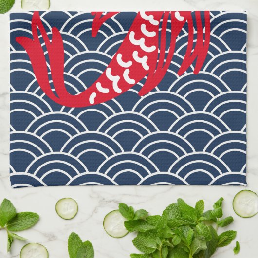 Red Koi Fish Geschirrtuch (Gefaltet)