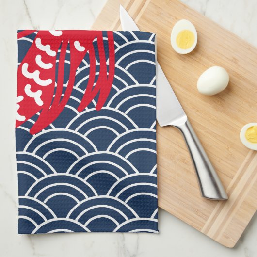 Red Koi Fish Geschirrtuch (Viertel Falte)