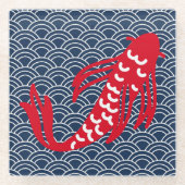 Red Koi Fish Glasuntersetzer (Vorderseite)