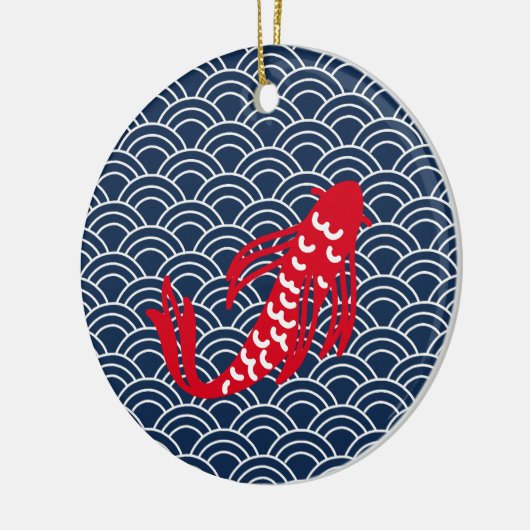 Red Koi Fish Keramik Ornament (Links)