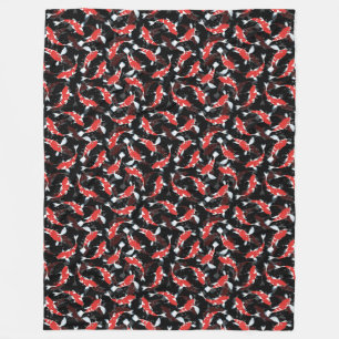 Red Koi Fish Pattern Fleecedecke