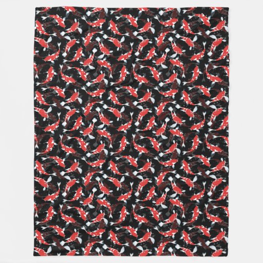 Red Koi Fish Pattern Fleecedecke (Vorderseite)