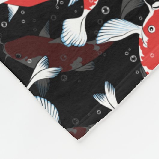 Red Koi Fish Pattern Fleecedecke (Ecke)