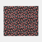 Red Koi Fish Pattern Fleecedecke (Vorderseite (Horizontal))