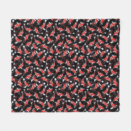 Red Koi Fish Pattern Fleecedecke (Vorderseite (Horizontal))