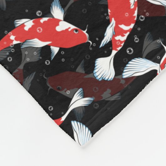 Red Koi Fish Pattern Fleecedecke (Ecke)
