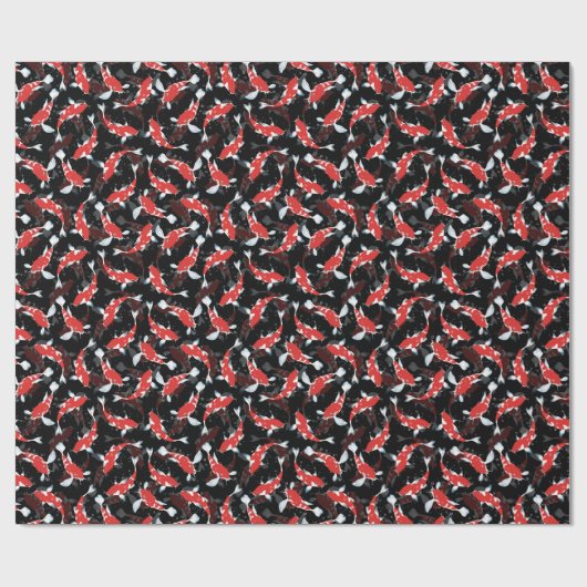 Red Koi Fish Pattern Geschenkpapier (Flach)