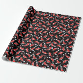 Red Koi Fish Pattern Geschenkpapier (Ungerollt)